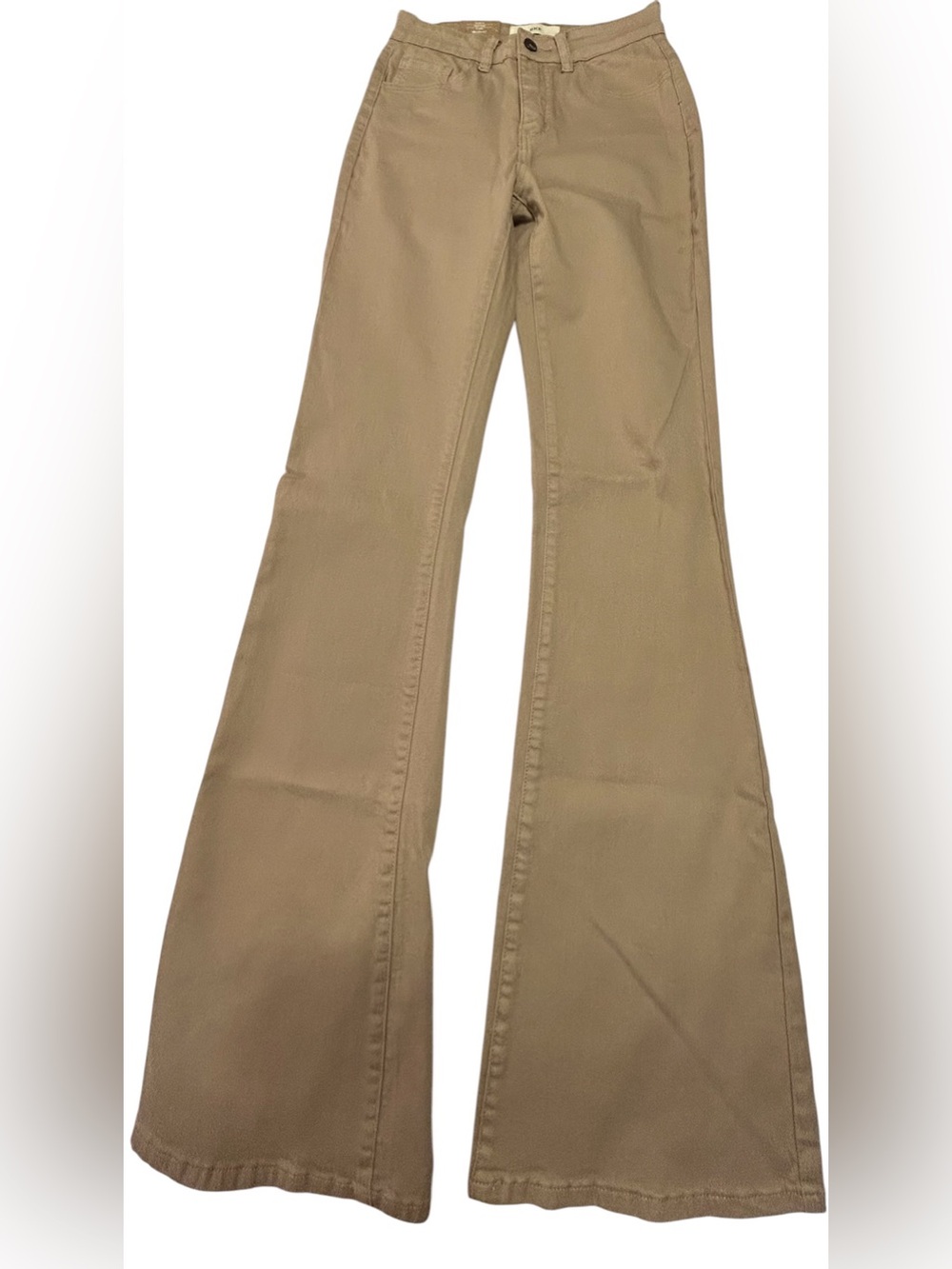 BKE Stella Flare Jeans Size 27 XL (Extra Long) Tan Khaki NWT